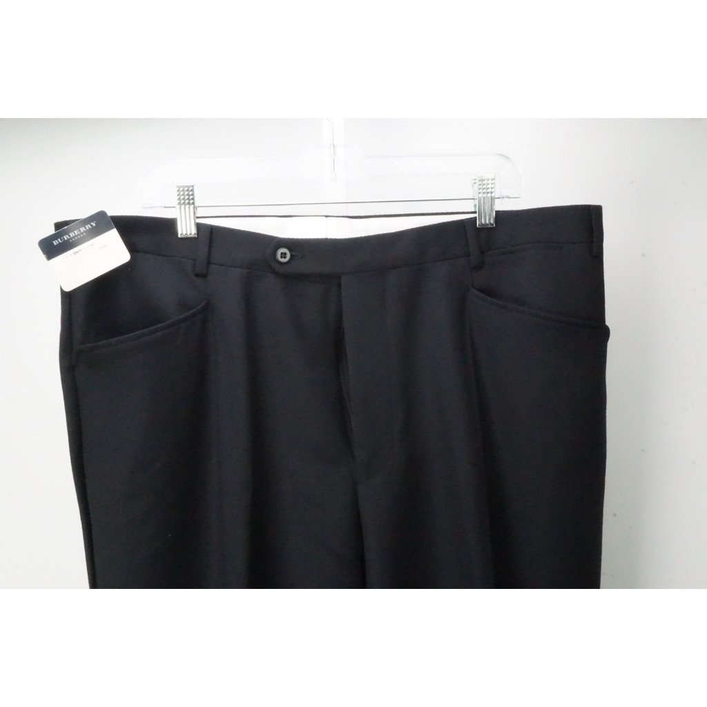Burberry London Dark Blue Twill Wool Dress Pants Trousers 58 Eu Brand New